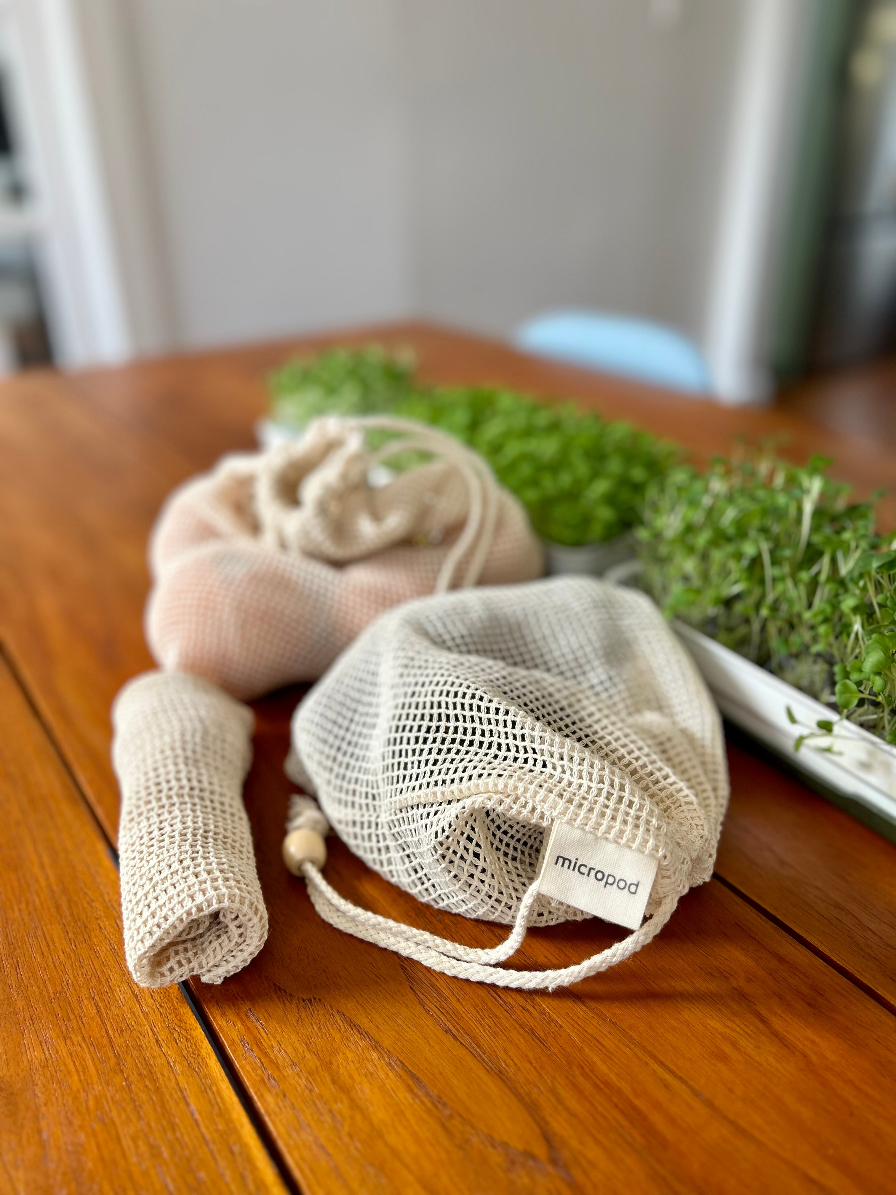 Organic Cotton Mesh Produce Bag - micropod