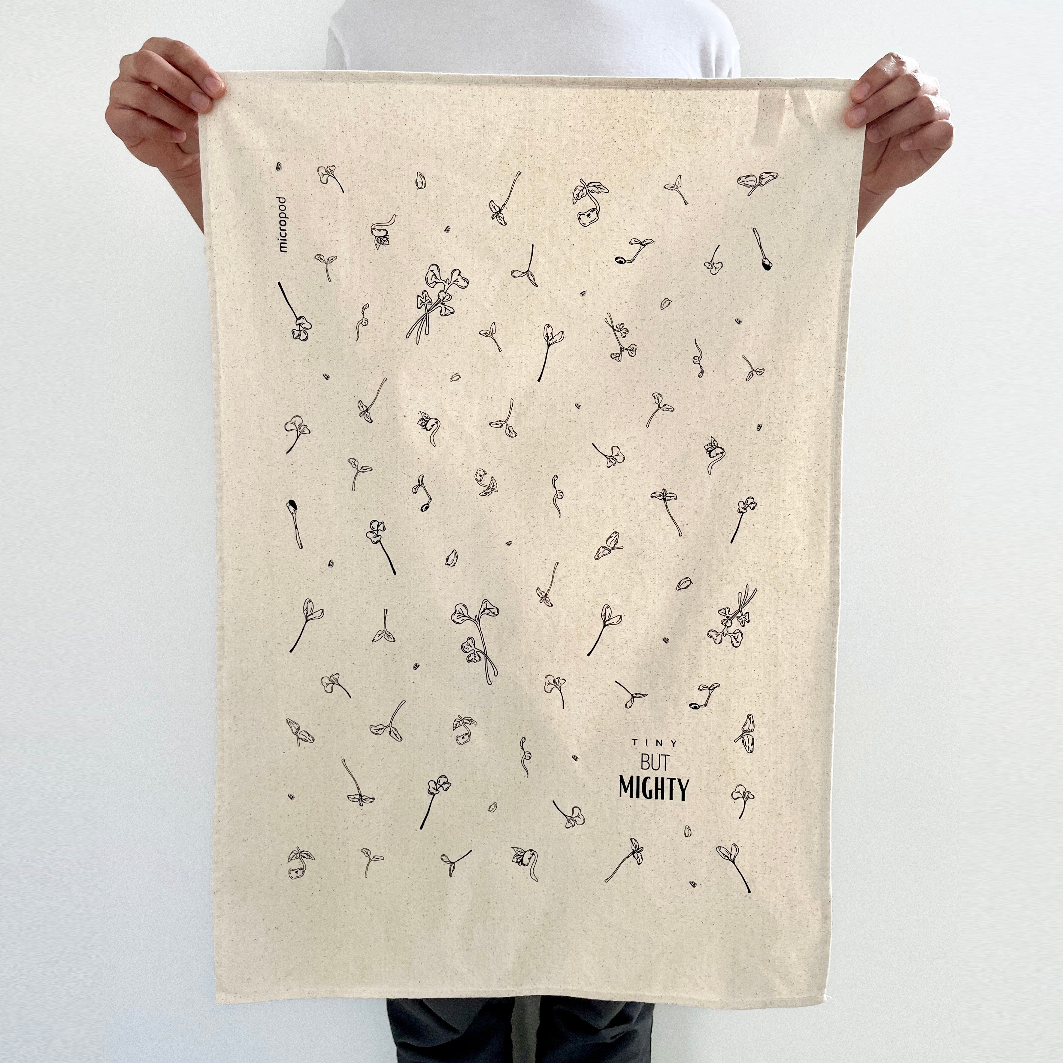 "Tiny But Mighty" Microgreens Tea Towel - micropod